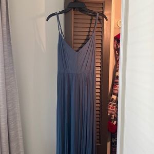 Floor length buttery soft turquoise strappy dress
